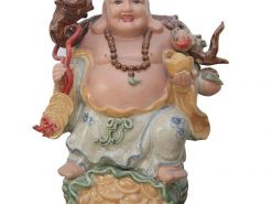 Tượng gốm Phật Di Lặc Gánh Tiền Đào - Gốm Sứ Bát Tràng
