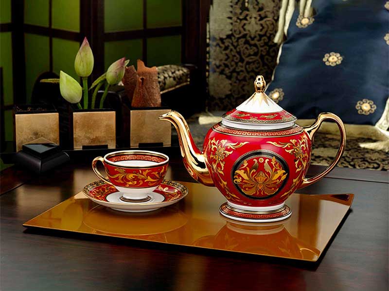 Bộ ấm trà Minh Long Hoàng Cung Quốc Sắc 0.8L