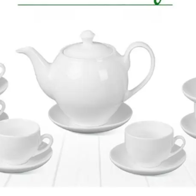 Bộ ấm trà Bát Tràng S3 Trắng sứ 500ml đẹp