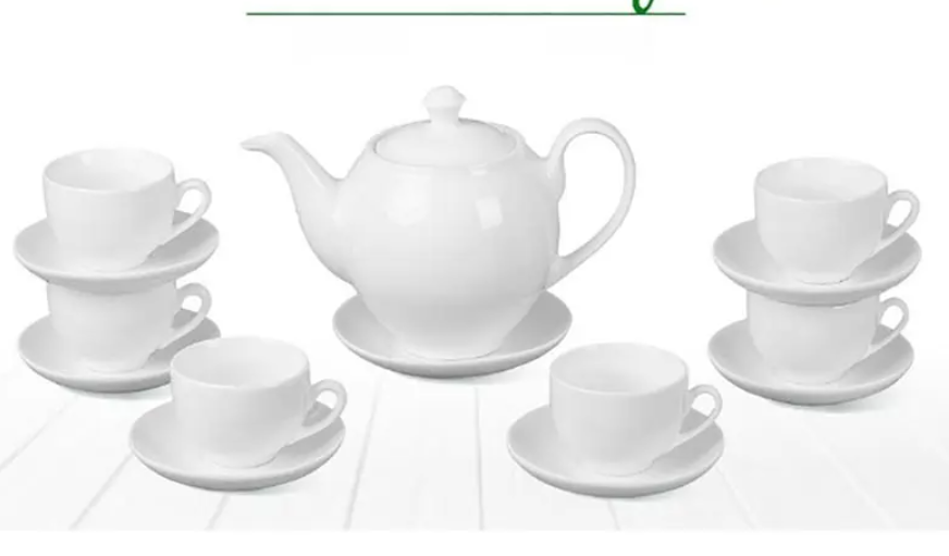 Bộ ấm trà Bát Tràng S3 Trắng sứ 500ml đẹp