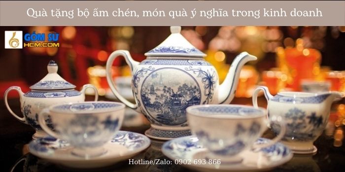 Bộ ấm trà quà tặng mới nhất từ Gốm Sứ Bát Tràng – Minh Long