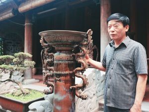 Một góc trưng bày các sản phẩm gốm được tạo ra bởi nghệ nhân Vũ Đức Thắng.